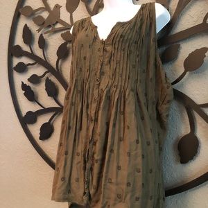 Plus size olive green tank top